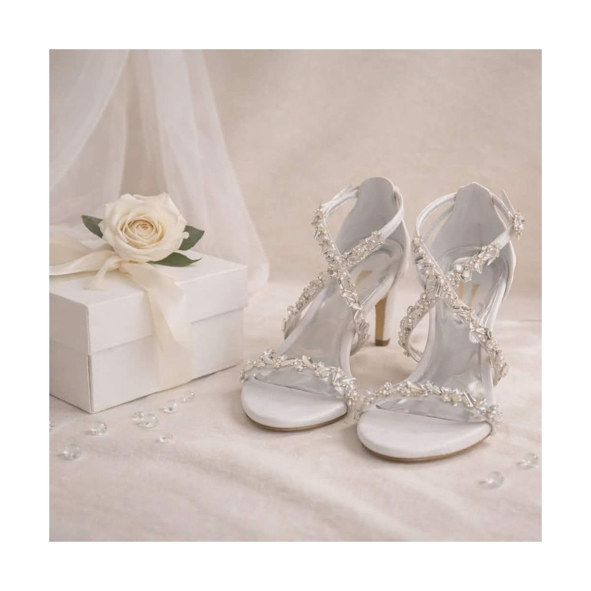Oreanthi bell heel Lou bridal sandals