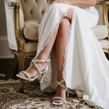 Oreanthi bell heel Lou bridal sandals