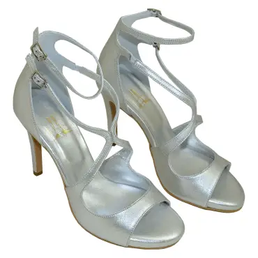 Beverly silver Lou bridal evening sandals