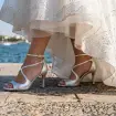 Beverly silver Lou bridal evening sandals