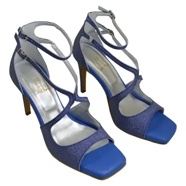Beverly ocean blue Lou evening sandals
