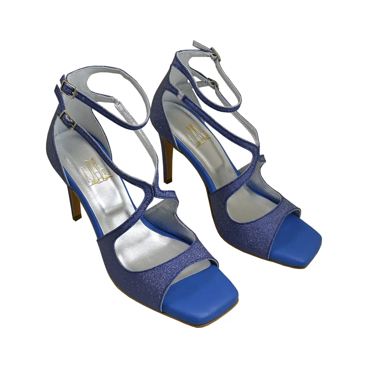 Beverly ocean blue Lou evening sandals