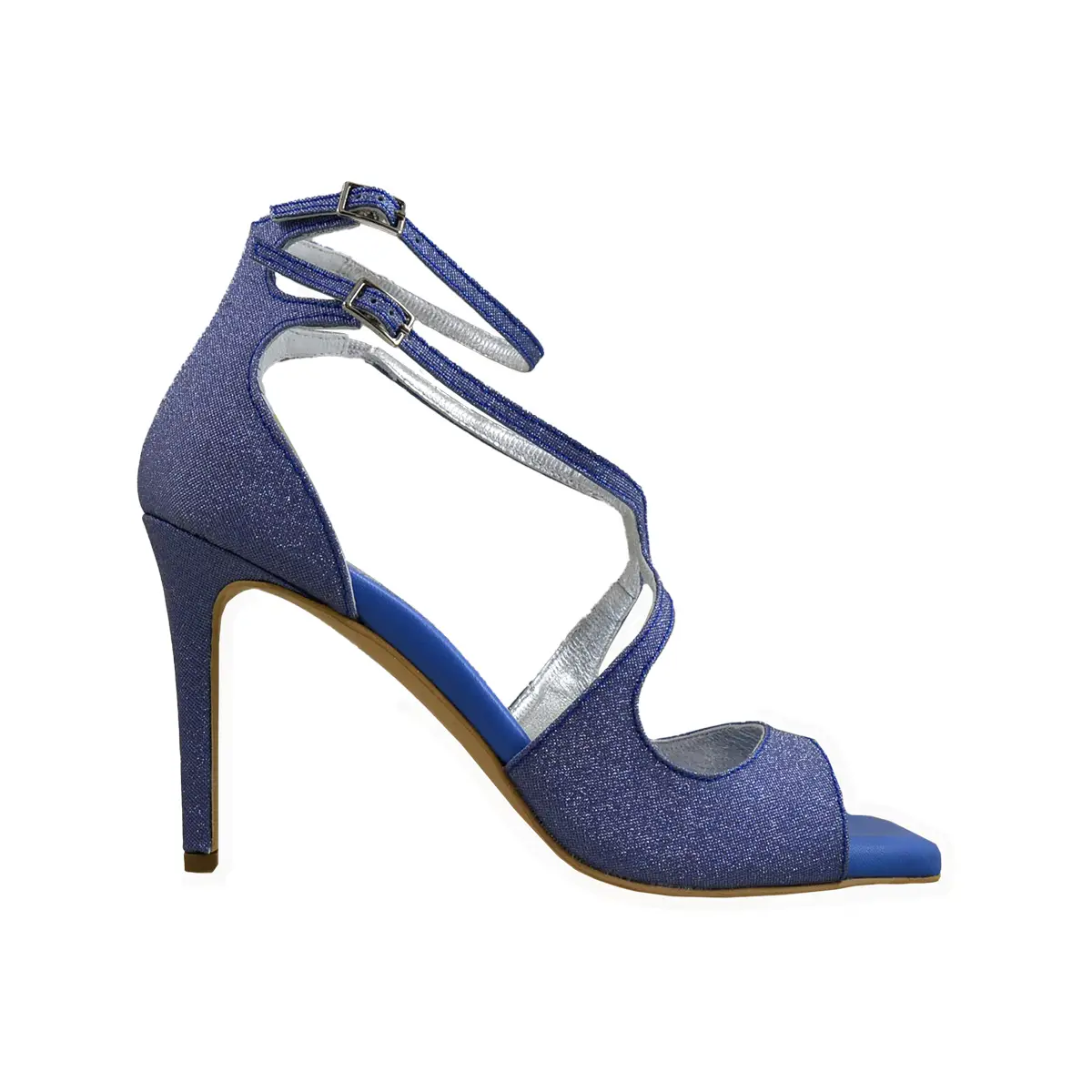 Beverly ocean blue Lou evening sandals