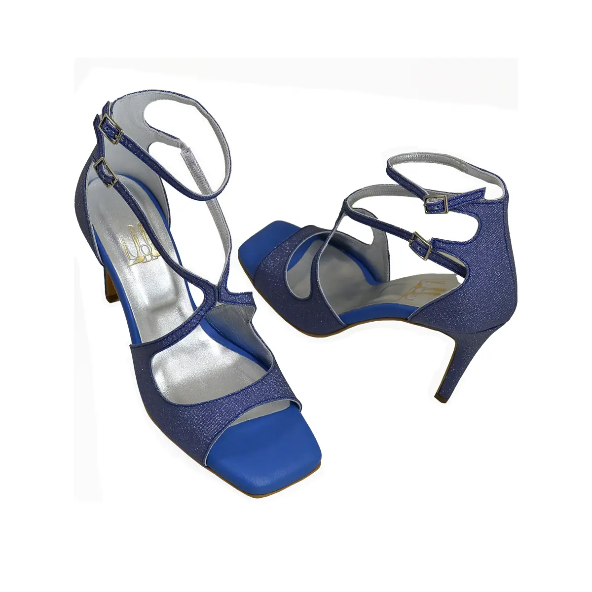 Beverly ocean blue Lou evening sandals