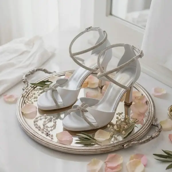 Crystals Lou bridal evening sandals