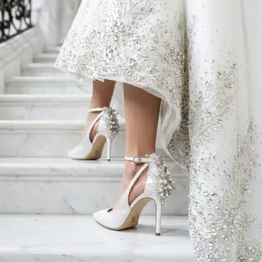 Christia pearls Lou bridal pumps