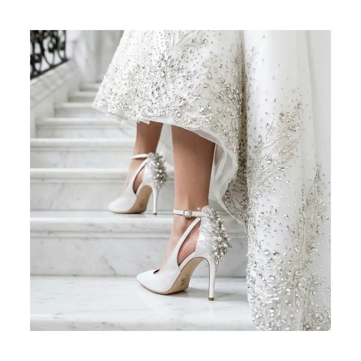 Christia pearls Lou bridal pumps