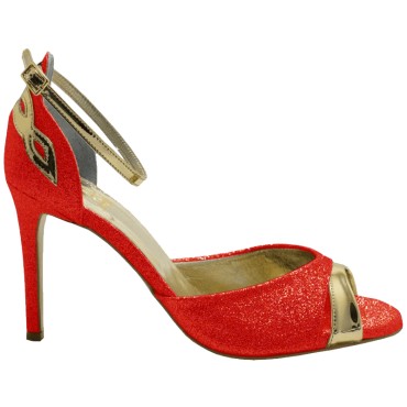 Custom Lou bridal evening sandals Stella RED