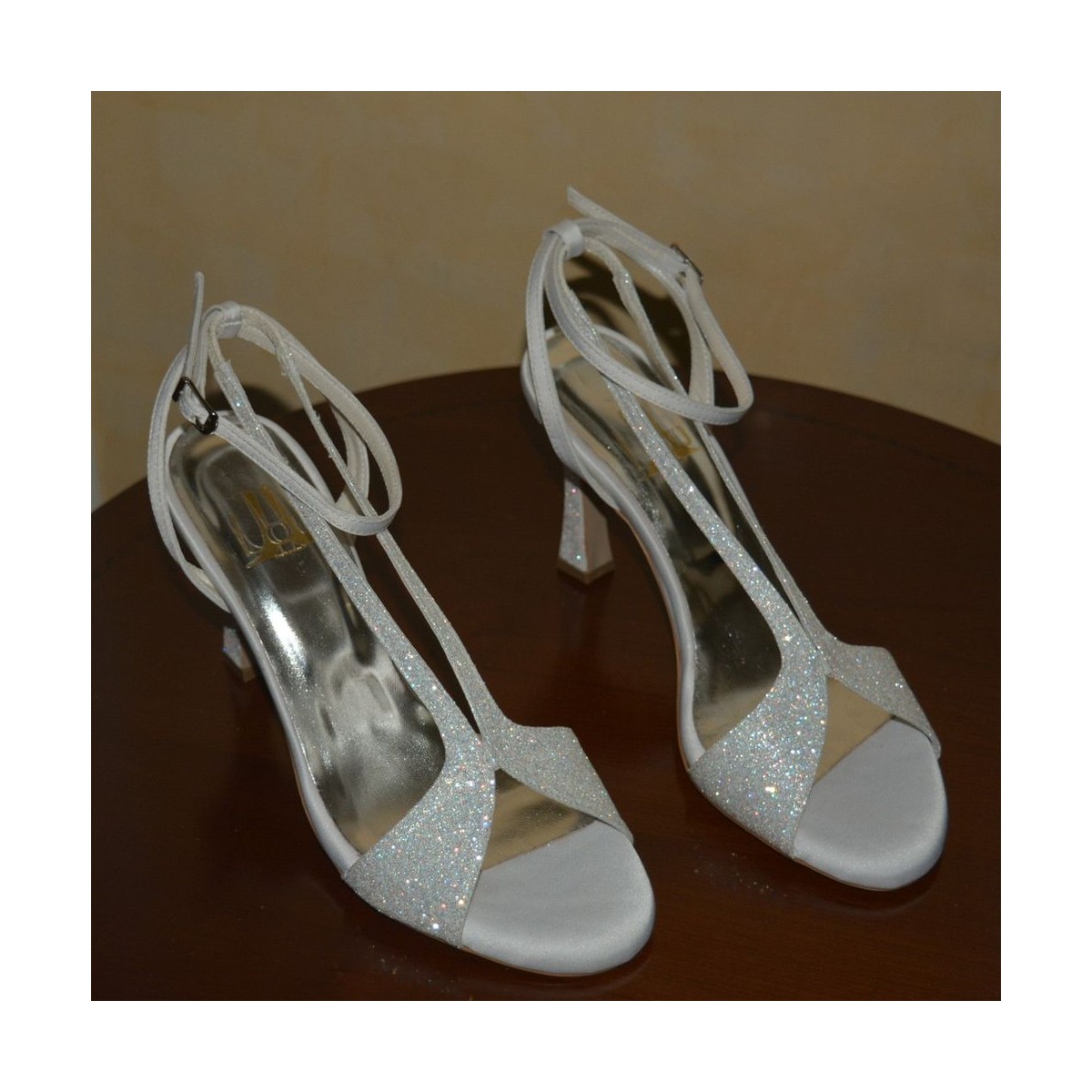 Angela Lou bridal sandals