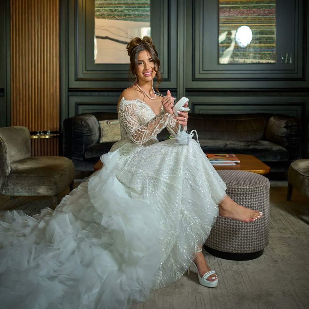 Real bride wearing Lou shoes
