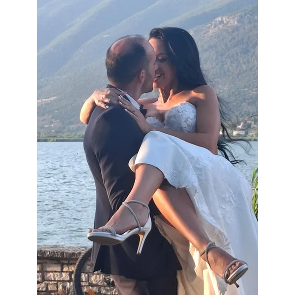 Real bride wearing Lou Shoes